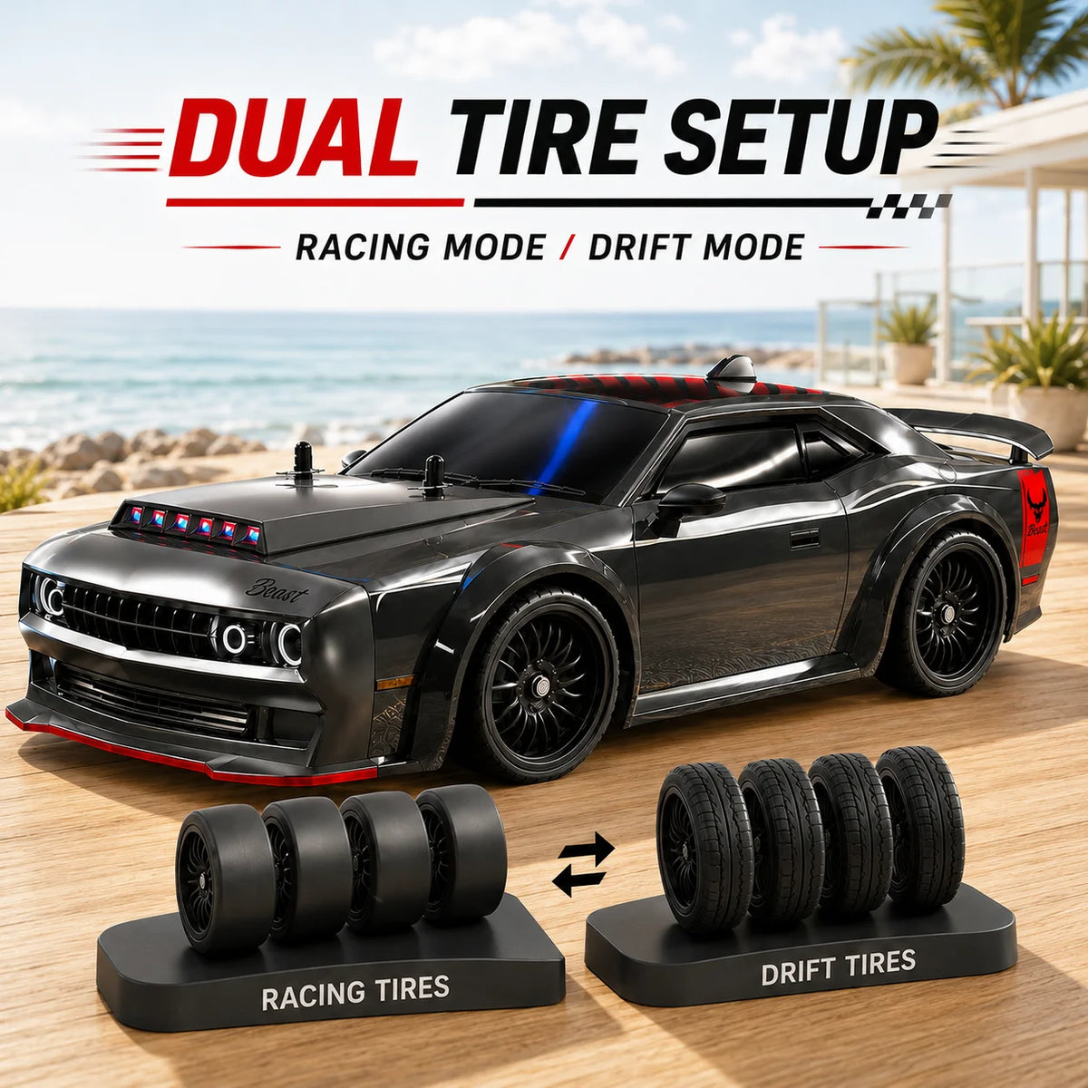 ZNLYRION SG216MAX 4WD Brushless RC Drift Car With LED Lights 2.4G