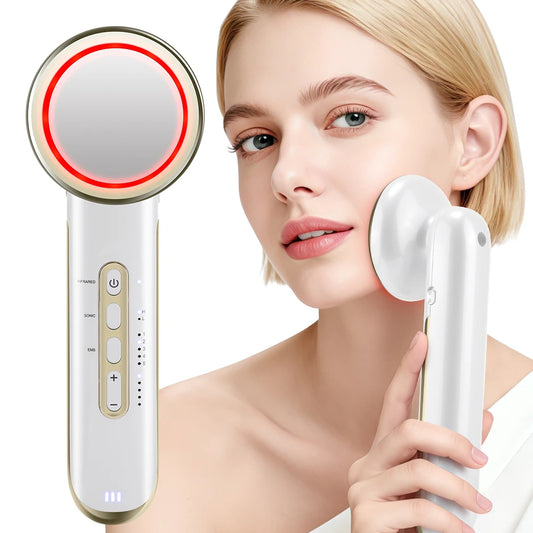 EMS Facial Beauty Device Ultrasonic Skin Care Machine Infrared Face Massager 5 Modes 5 Intensity USB Rechargeable for Women