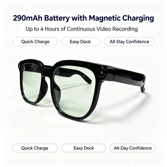 Smart Camera Glasses With 8MP HD Video, AI Translation and Bluetooth Calls