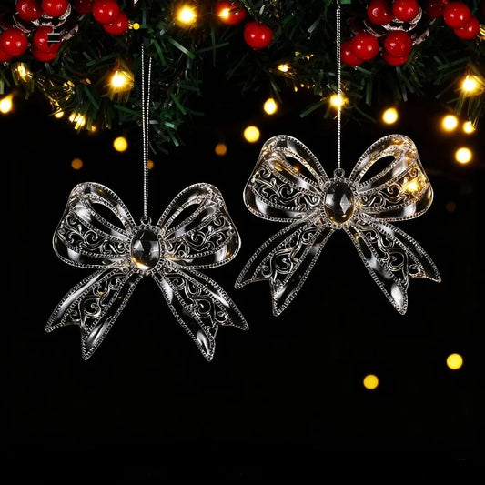 5pcs Christmas tree decoration snowflake ornaments Transparent plastic hanging snowflakes from the ceiling, snowflake decoration hanging winter wonderland decoration, indoor and outdoor decoration -Randomly send styles