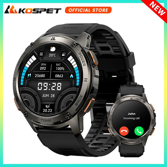 KOSPET TANK T3 Smartwatch for Men with AMOLED Calling and Fitness Tracking