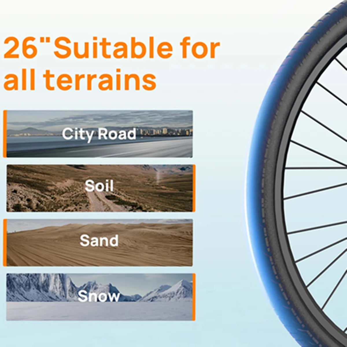 URLIFE E26 E-Bike 26x2 Inch Tires 48V 10.4Ah Removable Battery LCD Display 7-Speed Hydraulic Disc Brake Adult City Electric Bicycle