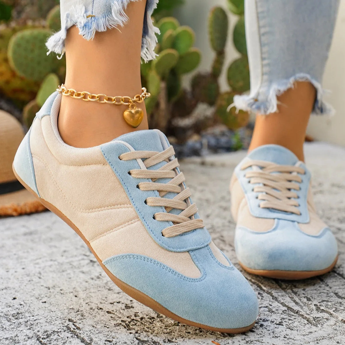 Womens Round Toe Casual Flats Soft Non Slip Walking Shoes