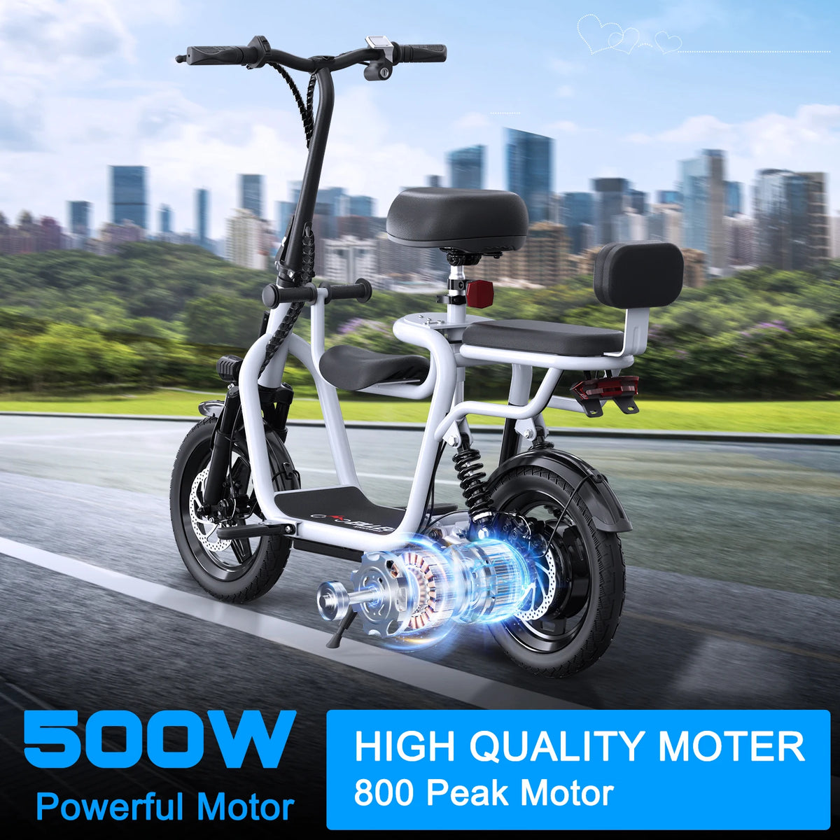 Electric Scooter with Seat for Adult,36V Electric Scooter with 500W Motor,20 Mile Range,17.4mph,e Scooters with Adjustable Seat