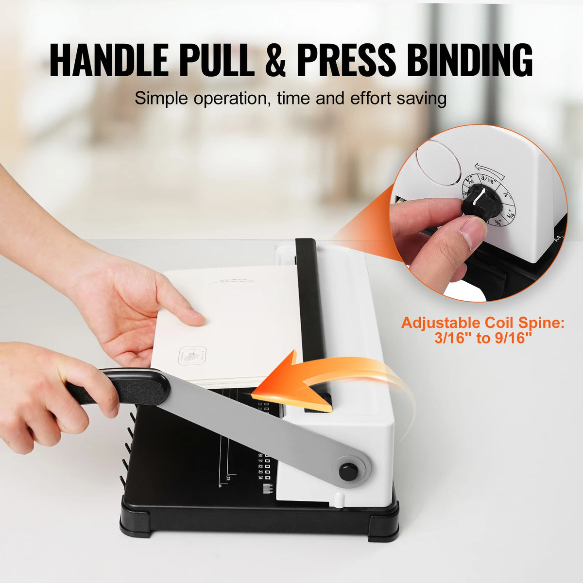 Manual Coil Binding Machine with 34 Hole Punch and 120 Sheet Capacity