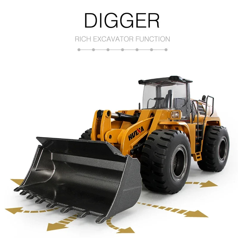 Huina 1583 RC Bulldozer 22 Channel Remote Control Engineering Truck