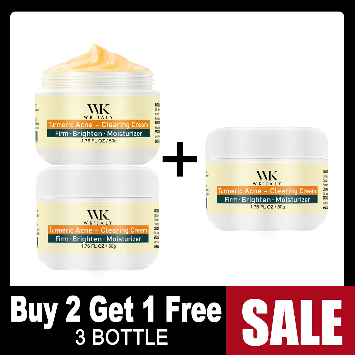 Turmeric Brightening Face Cream for Acne Dark Spots and Uneven Skin Tone