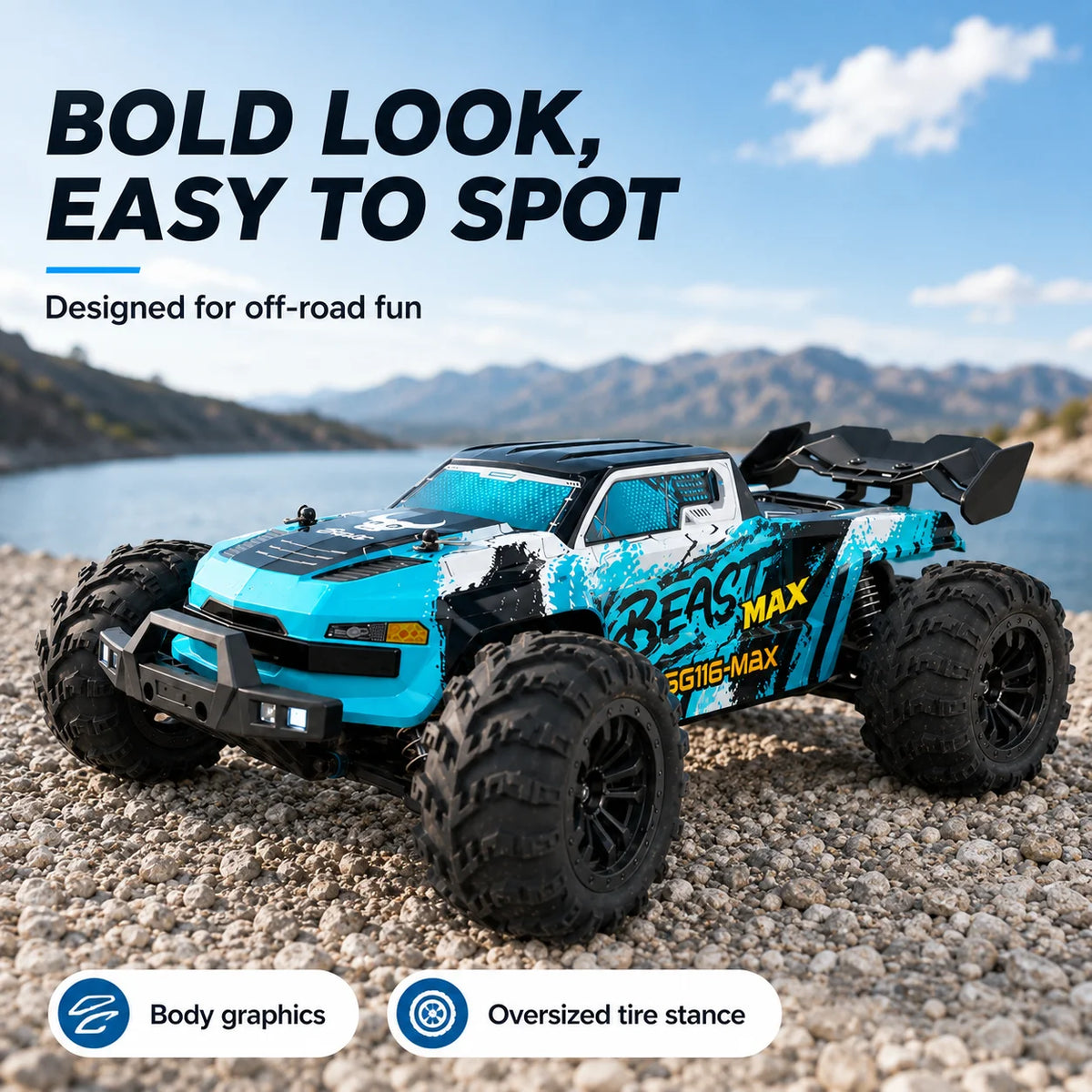 ZNLYRION 1 to 16 Scale RC Buggy 4WD Off Road Racing Truck SG116MAX PRO