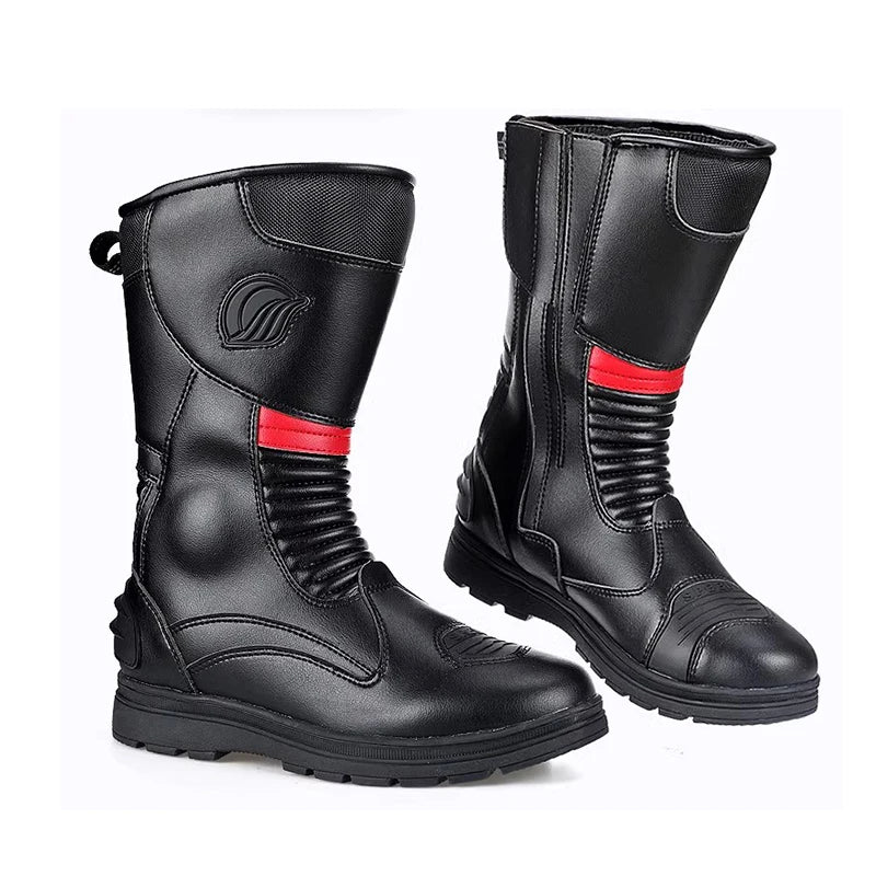 Off Road Motorcycle Boots for Men with Ankle Protection and Rubber Soles