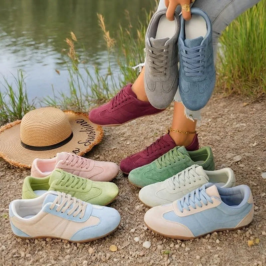 Womens Round Toe Casual Flats Soft Non Slip Walking Shoes