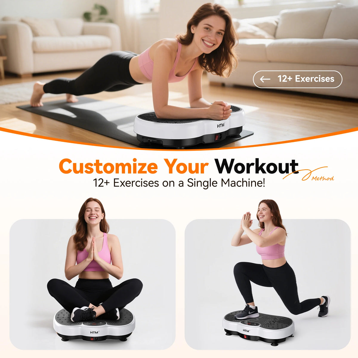 Vibration Plate Exercise Machine With 120 Speed Levels and LED Display