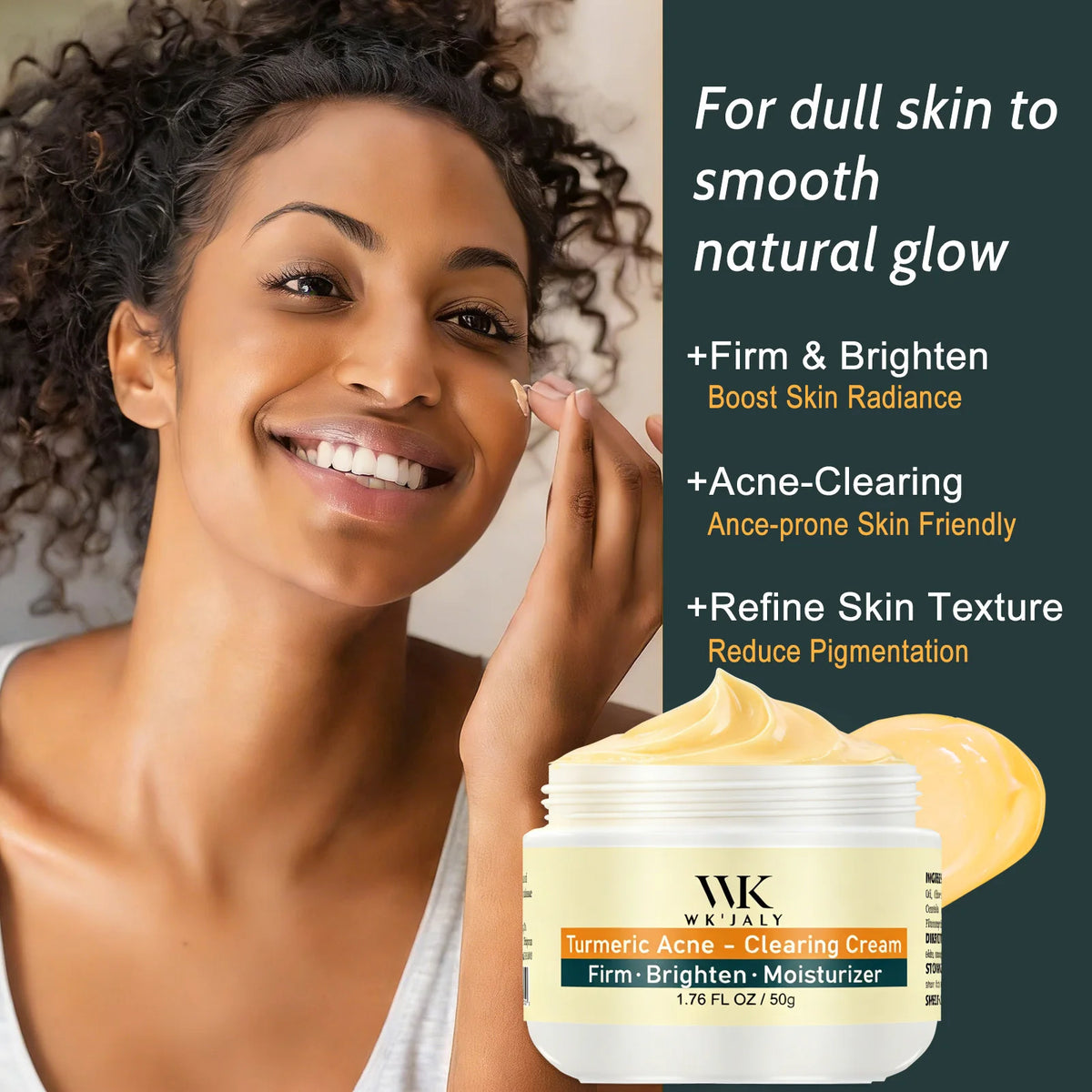 Turmeric Brightening Face Cream for Acne Dark Spots and Uneven Skin Tone