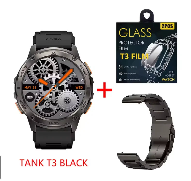 KOSPET TANK T3 Smartwatch for Men with AMOLED Calling and Fitness Tracking
