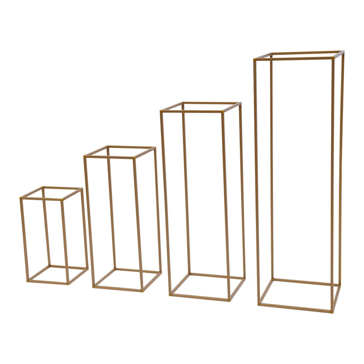 Gold Metal Wedding Flower Vase Stands Set of 4 for Centerpieces