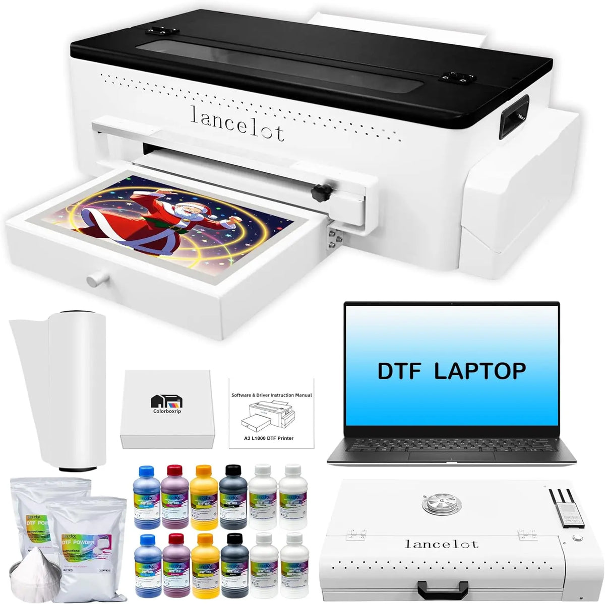 A3 DTF Printer Bundle with L1800 Printhead Laptop and Curing Oven