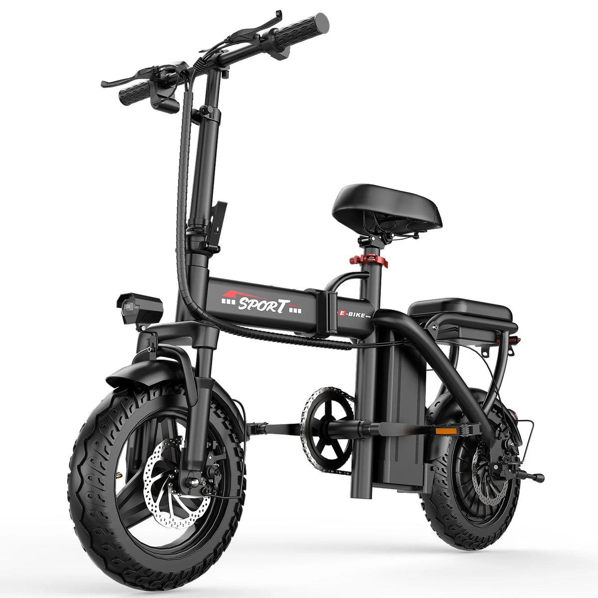 ASKGO Folding Electric Bike for Adults Teens, 750W Peak Commuter Ebike, 14" Portable Mini Ebike, 20MPH Max Speed, 25 Miles Range, Dual Brake, 3-Speed Modes