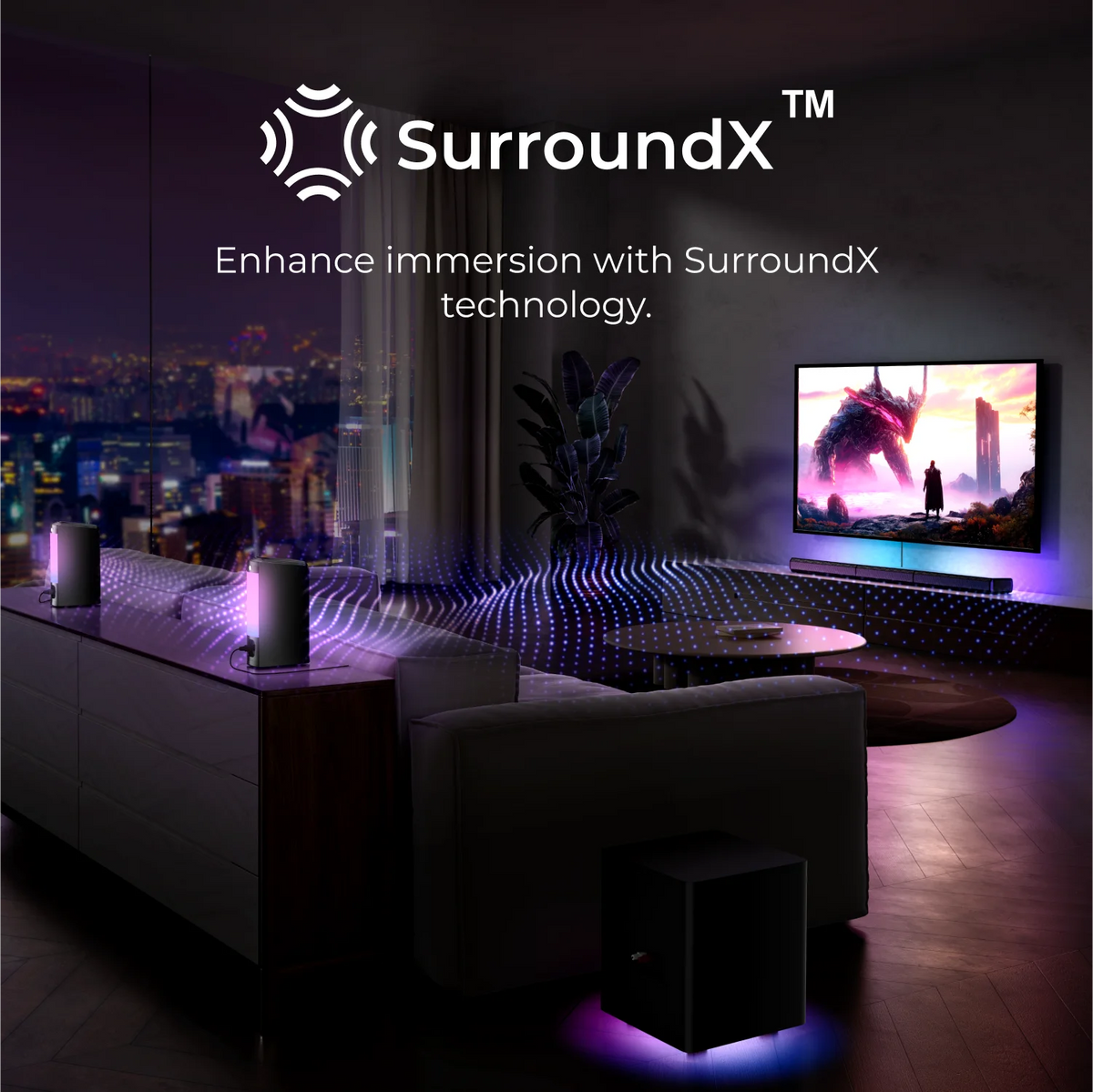 ULTIMEA 410W 7.1 Channel Soundbar with Wireless Subwoofer and Surround Speakers