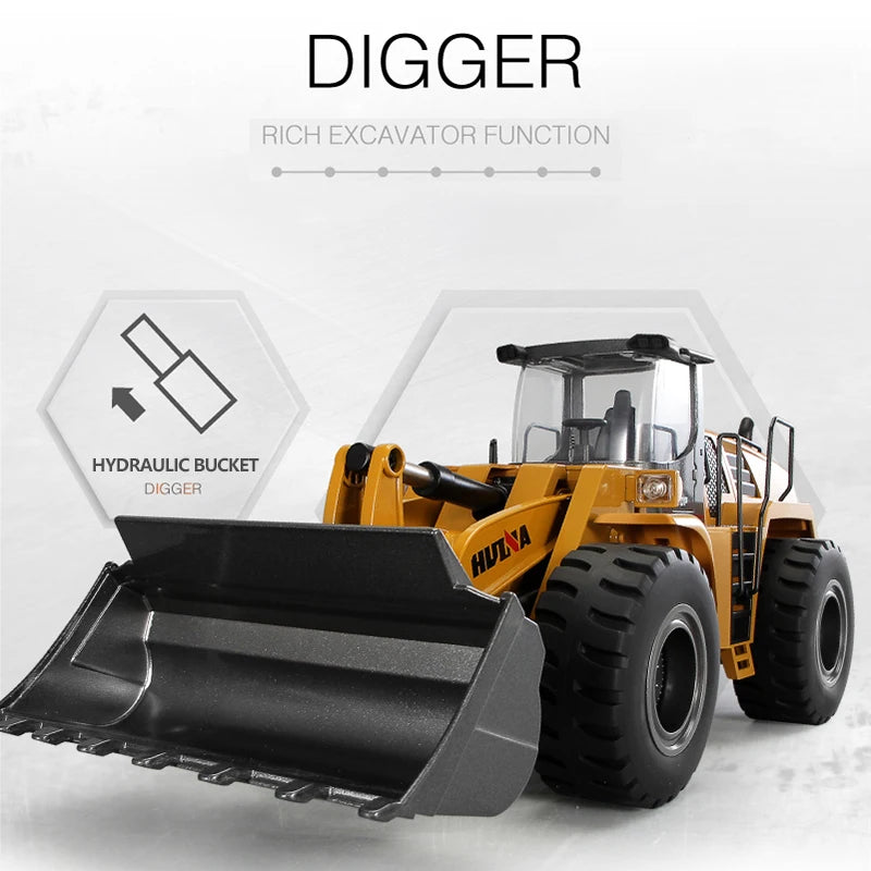 Huina 1583 RC Bulldozer 22 Channel Remote Control Engineering Truck