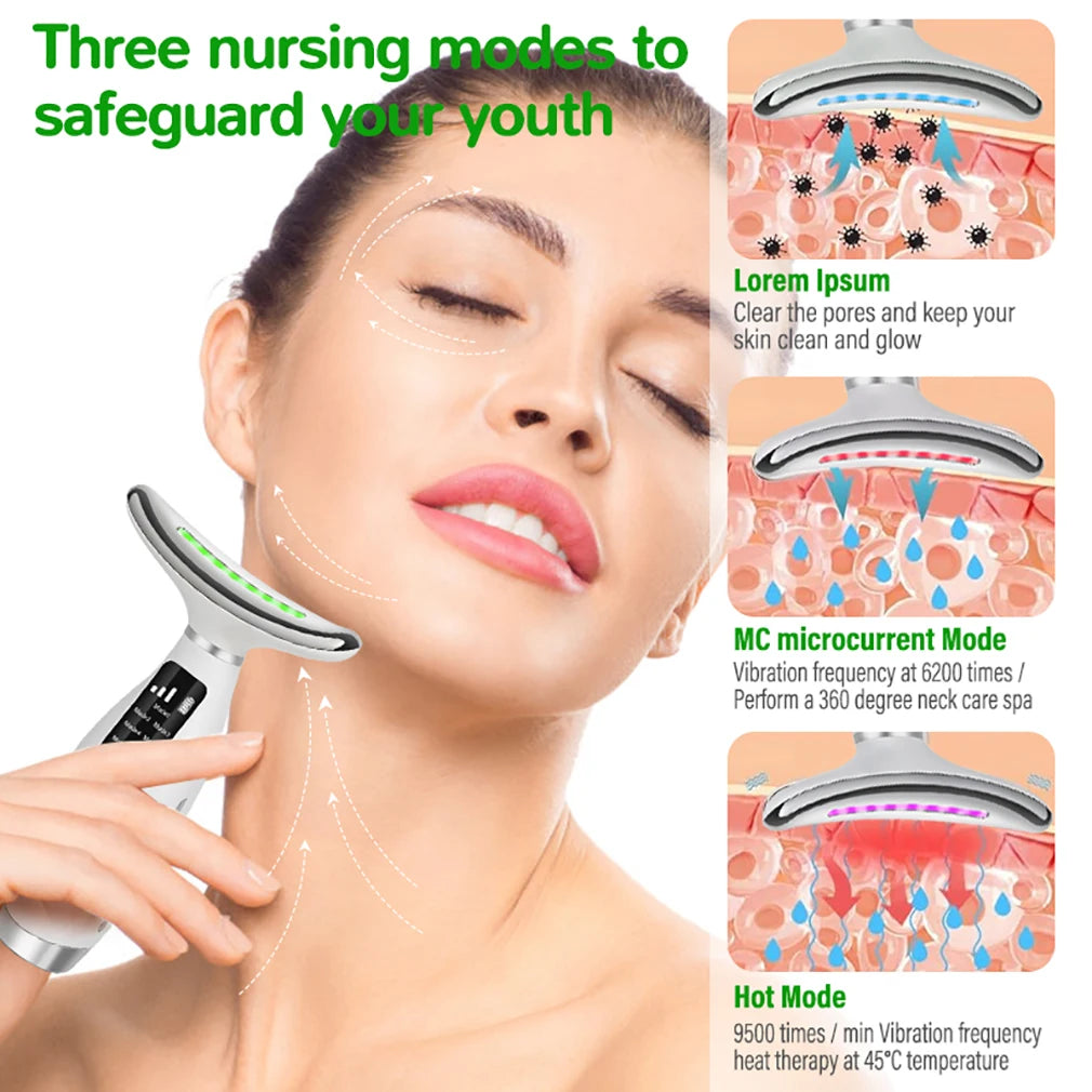 LED V Face Lift Massage with 7 Colors Pormote Skin Tightening Rejuvenation 3 Model Adjust Beauty Repair Skin Household Use