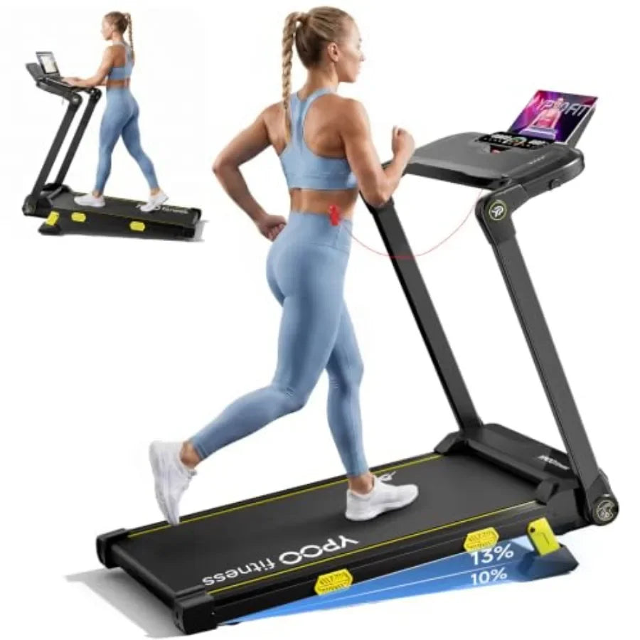 Under Desk Treadmill with 13 Level Incline, Quiet Motor, RGB Lights