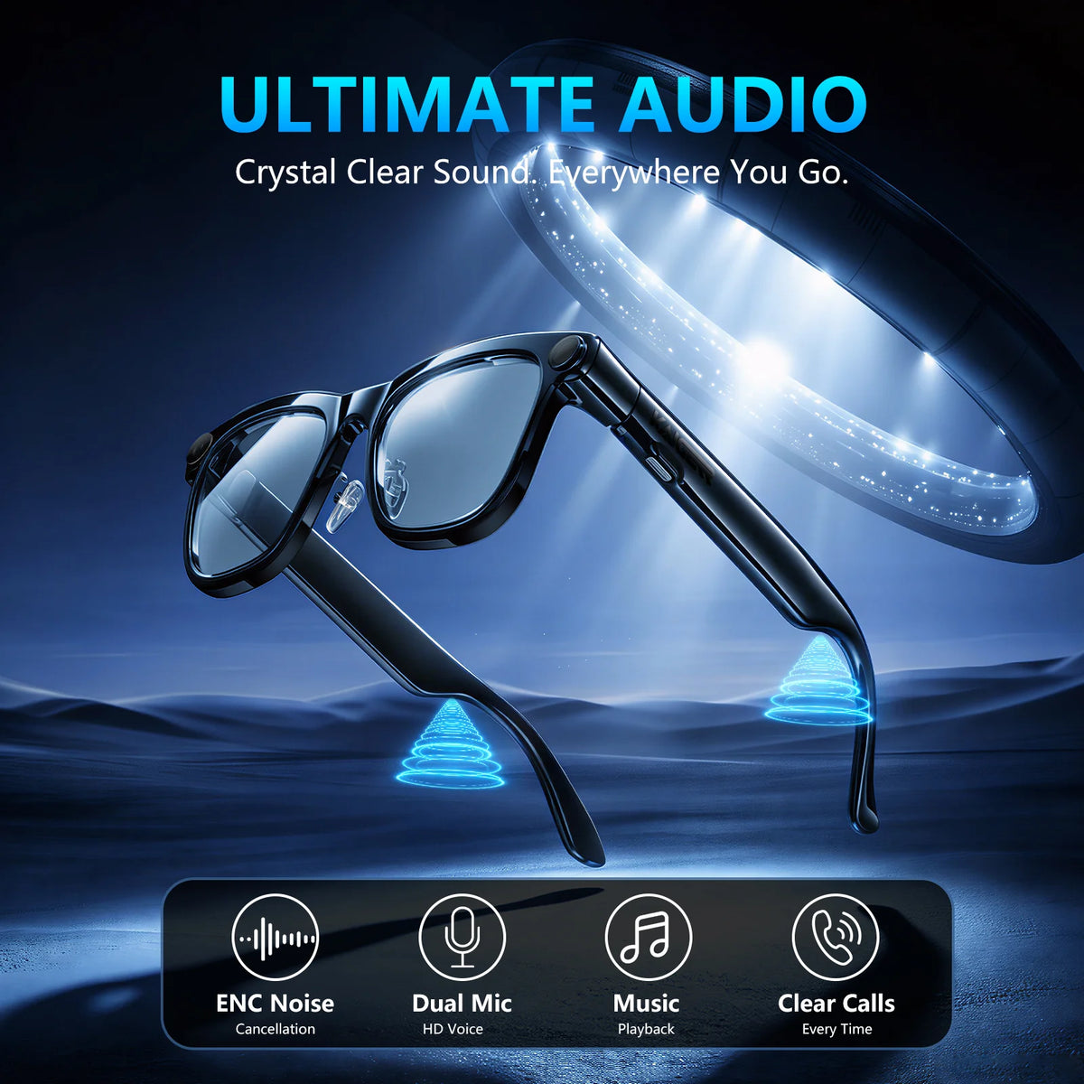 KAIGERR Smart Glasses With 4K Camera Bluetooth Calls and AI Translation