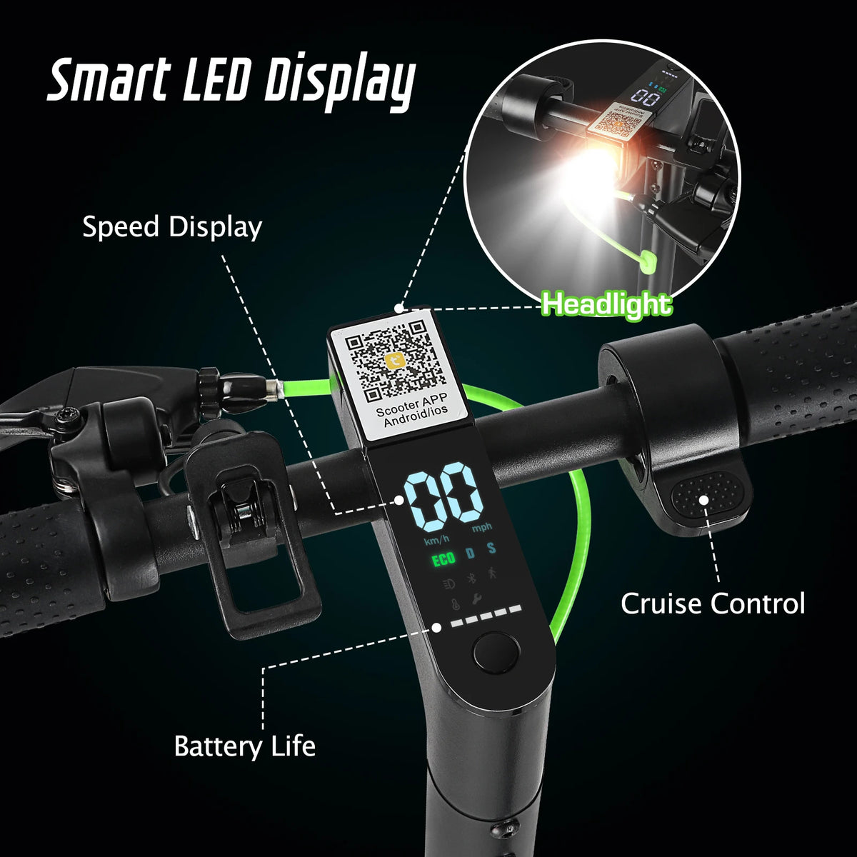 Electric Scooter for Adults, 8.5" Tires, 19Mph, 350WW Motor, 36V 7.8Ah Battery，21Miles Range, Folding E-Scooter with Dual Suspension,APP Control